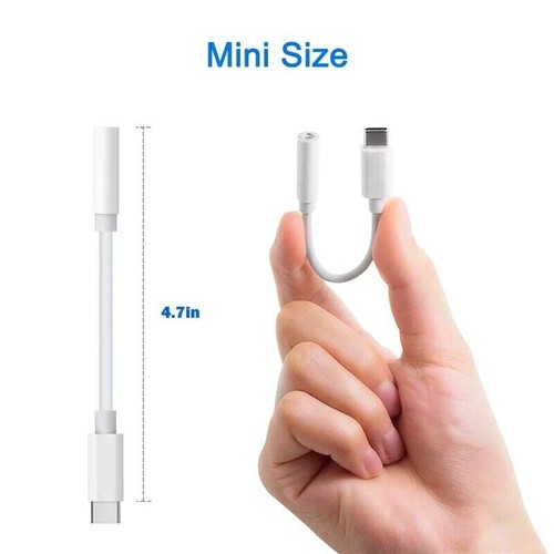 USB Type C To 3.5MM Audio Aux Jack Converter - Universal -White - Picture 10 of 16