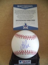 A.J. PUK OAKLAND A'S ROOKIE YEAR SIGNED AUTOGRAPHED ML BASEBALL BECKETT R03022