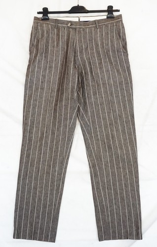Suitsupply Blazer + Pants 100% Linen Brown Pinstripe Suit Men's EU 48 US 38 R - Imagen 2 de 14