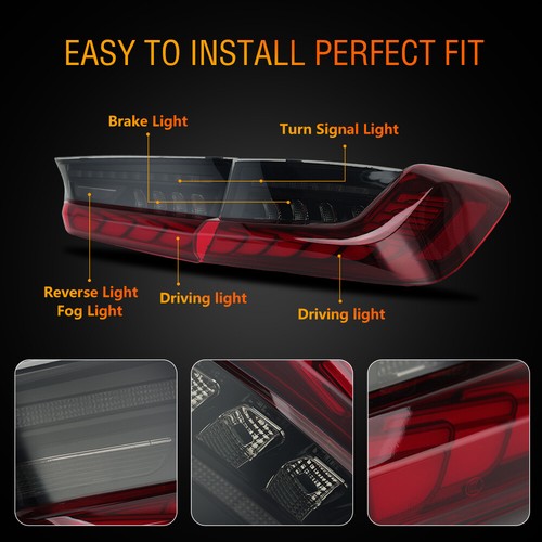 Pair Outer+Inner LED Tail Light For BMW 3 Series G20 G28 G80 M3 2019-2022 LH+RH - Picture 9 of 20