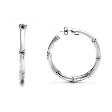 10653 Giovanni Raspini Large Bamboo Circle 925 Silver Earrings for Women