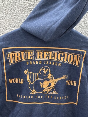 関税込み♪【TRUE RELIGION】ALLOVER HORSESHOE ロゴ ★パーカー True Religion Online Exclusive Horse Shoe Logo Blue Zip Up