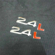 2PCS 2.4L Chrome Red Metal Decal Emblem Sticker Badge Engine Edition Car 4x4 awd