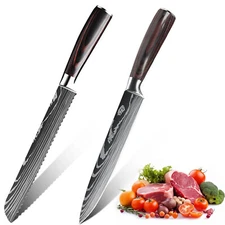2PCS Chef Knife High Carbon Stainless Steel Kitchen Knife Professional Knives