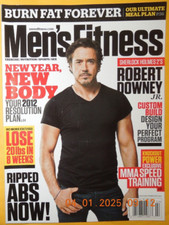 ROBERT DOWNEY JR mens fitness SHAUN WHITE common HILARIE BURTON ripped abs MMA