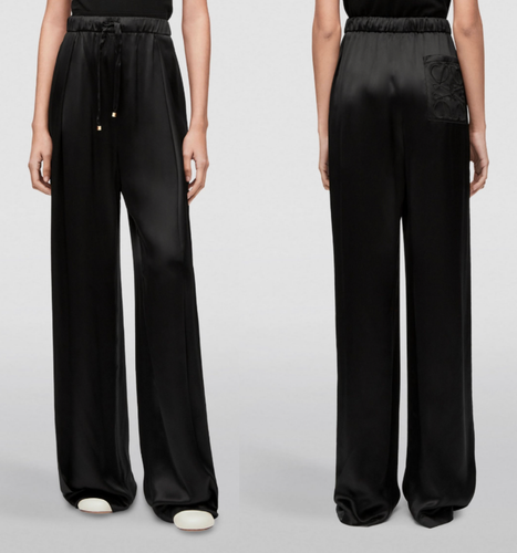 Loewe Black Silk Trousers Jogging Pants Jogger Lounge Silk Pants S - Picture 6 of 21