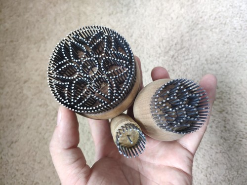 3er Set traditioneller usbekischer Brotstempel (Tschekich) für schöne Muster 7-5 cm - Bild 2 von 8