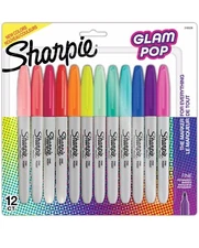 Sharpie Glam Pop Fine Point Permanent Markers 12/Pkg-Assorted