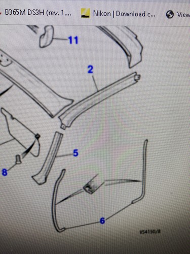 HHD1651AA - 2x Door Opening Flange Finishers- 1986-1996 Jaguar XJS - NEW ! - Imagen 2 de 6