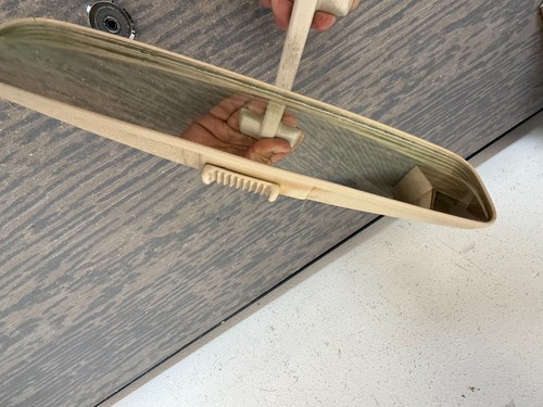 1969-1974 Volvo 144 145 OEM Tan Rear View Mirror & Mounting Plate Manual Dim - Picture 6 of 10