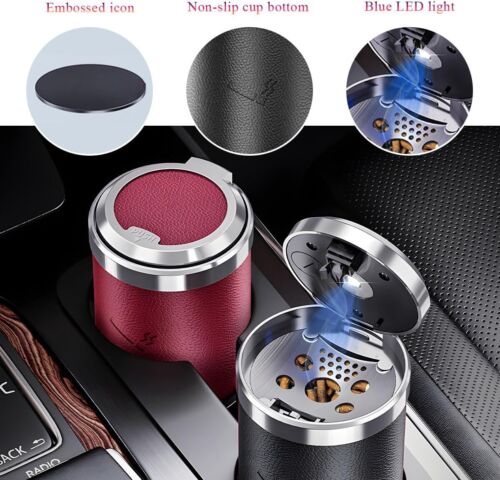 Car Ashtray with Lid, Detachable & Portable Stainless Steel Smokeless Ashtray - Picture 6 of 6
