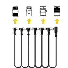 6 Way Daisy Chain Cable For Electric Guitar Effect Pedal Power Supply Cord Lead