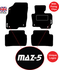 Tailored Carpet Floor Car Mats to fit Mazda CX5 2011 to 2016 logos & clips 4 pcs