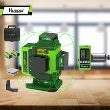 Huepar 4D Self-leveling Tiling Floor Laser with 2 Li-ion Batteries + Receiver
