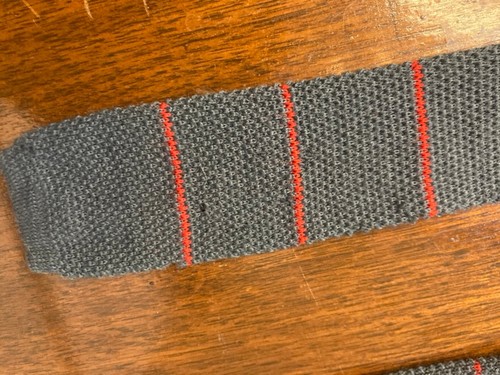 Vintage Adam's Row Richman Knit Square Neck Tie 100% Wool Italy Striped Gray Red - Picture 4 of 11