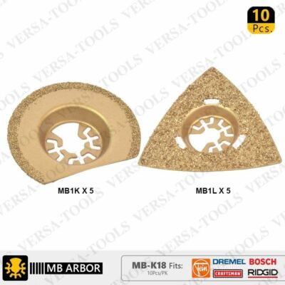 Versa Tool MB-K18 10 PC Semi- Circular, Triangular Carbide RASP, Grinding Set