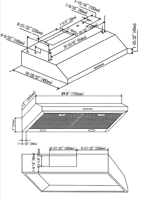 CAVALIERE UC200-SS 30" Under Cabinet Range Hood Stainless Steel - Image 4 of 4