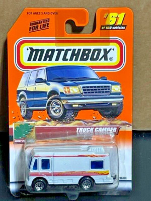 Matchbox Truck Camper, White, #61, 1/64, "Great Outdoors"