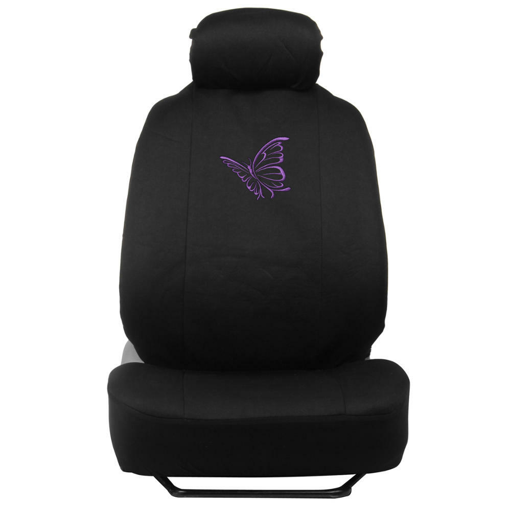 Purple Butterfly Car Seat Covers Full Set Front Rear Universal Fit
