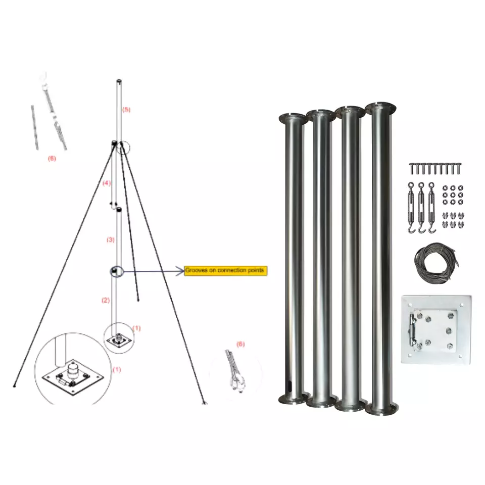 4m Mast Tower & Accessories for Wind Turbines up to 15 - 40 KG - Choose Now! - Image 2 of 4