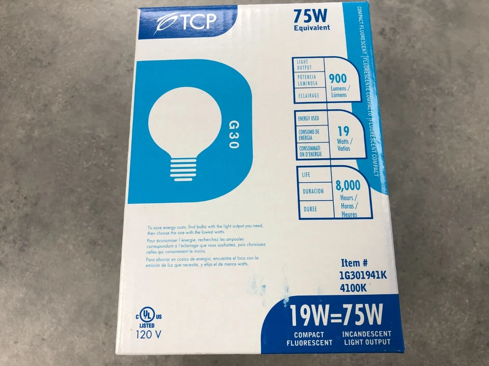 TCP 1G301941K 19W 120V 4100K Compact Fluorescent Lamp - Image 4 of 4