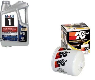 Mobil1 5W30 Full Syn. H/M Engine Oil - 5 Quarts w/K&N HP-2004 Oil Filter