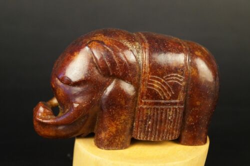 Chinese Antique Han Dynasty Hetian Ancient Jade Carved Statues Jade Elephant - Picture 10 of 10