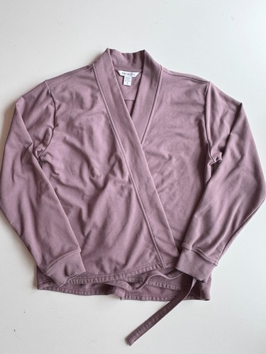 ATHLETA Retroterry Damasco Malva Algodón Terry Abrigo Cárdigan Sudadera, Talla S - Imagen 3 de 12