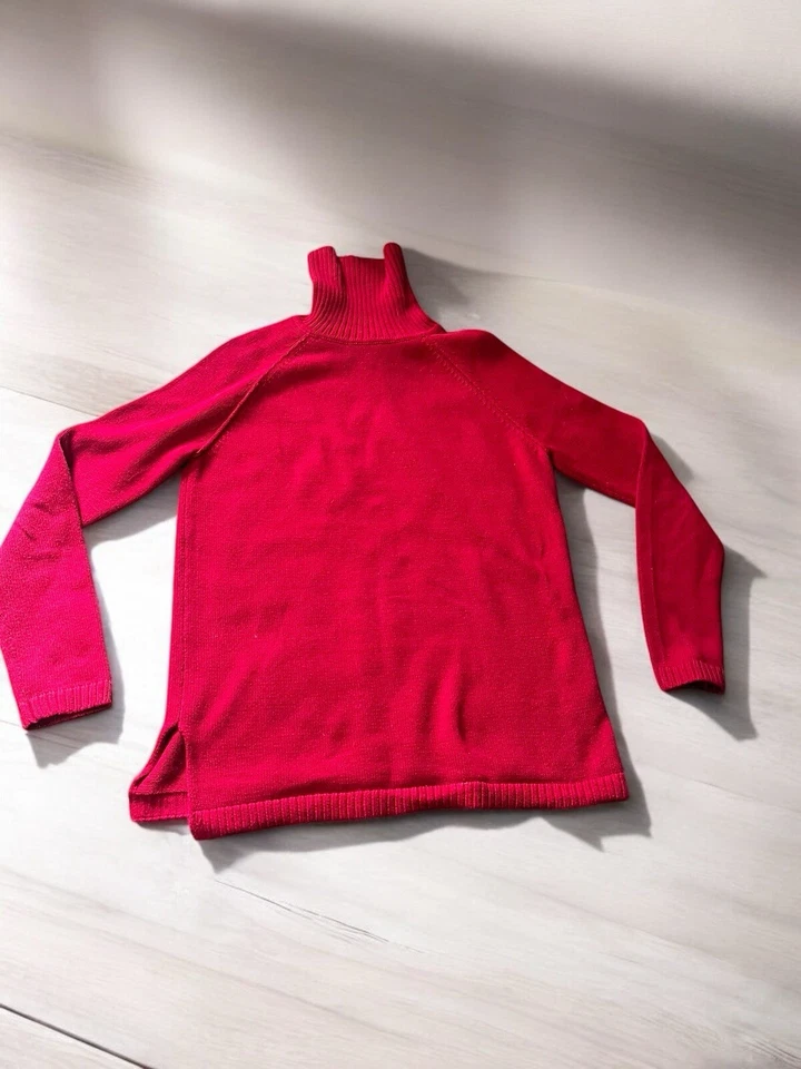 Suéter para mujer Jeanne Pierre rojo cuello alto - talla S Foto 2 de 4