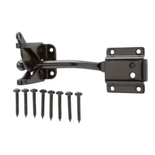 Everbilt Black Self-Adjusting Gate Latch , Self-latching fingertip release