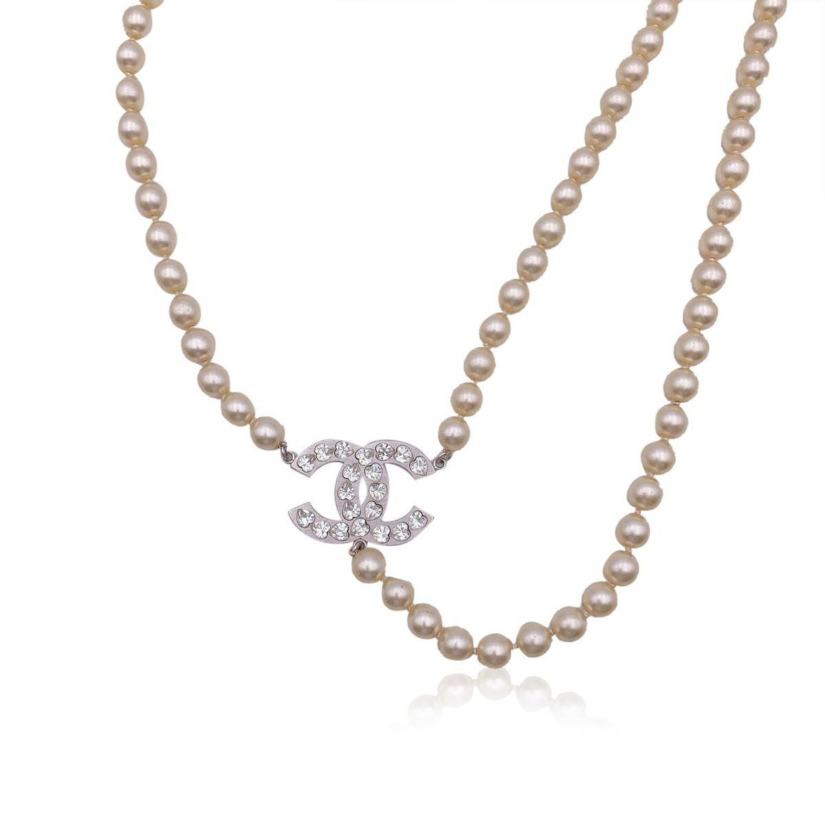 Authentic Chanel 06 Faux Pearls Beads Necklace or Belt with CC