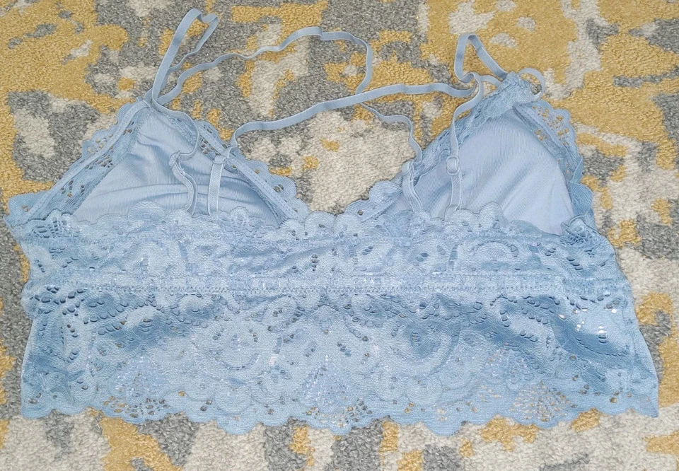 Sutiã SO Intimates Junior’s Lace sem fio Bralette tamanho XL azul almofadas removíveis - Imagem 2 de 4