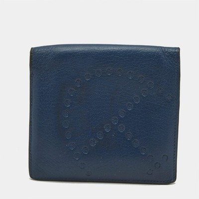 Hermes Evelyne Bleu De Malte Chevre Mysore Leder Bifold Geldbörse