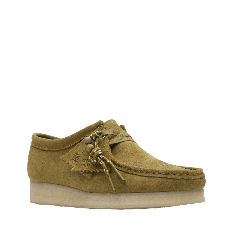 Zapatos informales Clarks Wallabee Mid 26173241 verdes con cordones para mujer Foto 2 de 4