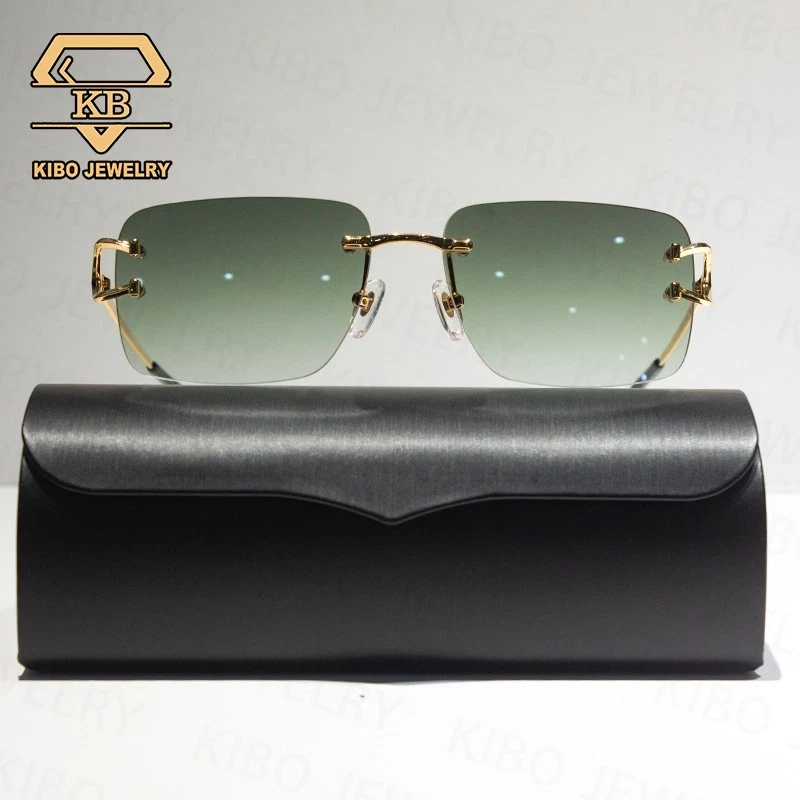 Novos óculos de sol Big C fios ouro luxo - lente verde quadrada - Imagem 4 de 4