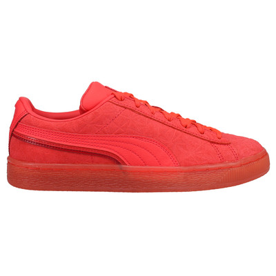 Puma Suede Triplex Mono Lace Up  Youth Girls Red Sneakers Casual Shoes 384377-01