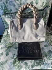 Vince Camuto Chlor Tote Leather Satchel Crossbody Coconut Cream Color NWT