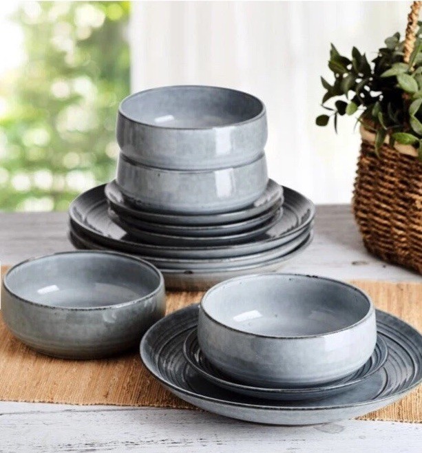 Mikasa Jensen 12 Piece Stoneware Dinnerware Set,  Service fo
