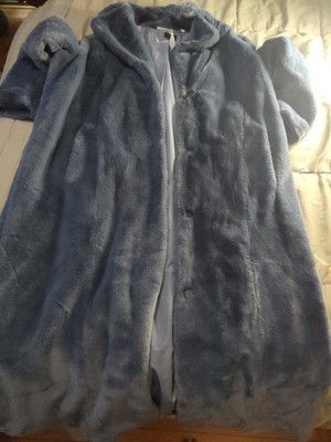 Madeleine Faux Fur Smokey Blue Long Coat New