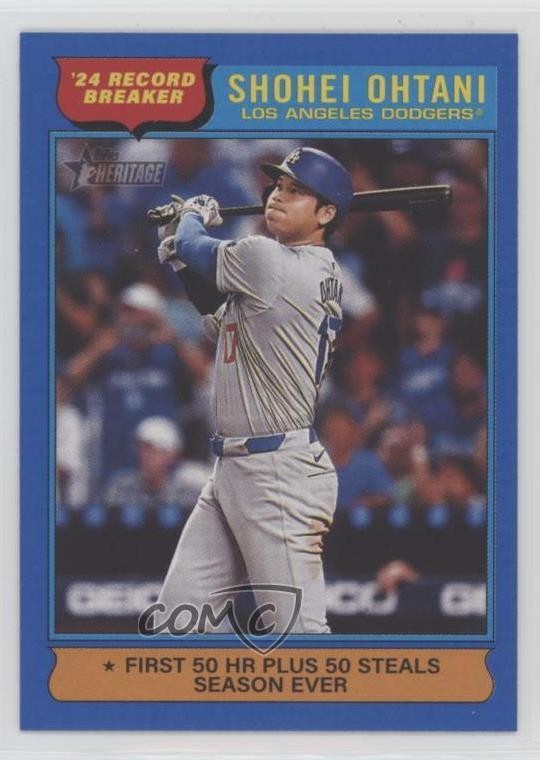 2025 Topps Heritage Record Breakers Dark Blue Border Shohei Ohtani #1