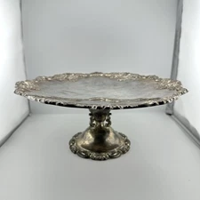 Vintage Wallace Silverplate Footed Cake Stand / Tazza – Ornate Rococo Revival