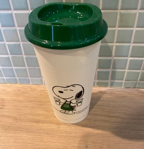 SALE Starbucks Snoopy 16oz Reusable Cold Cup Green Lid Straw Tumbler Peanuts - Picture 2 of 5