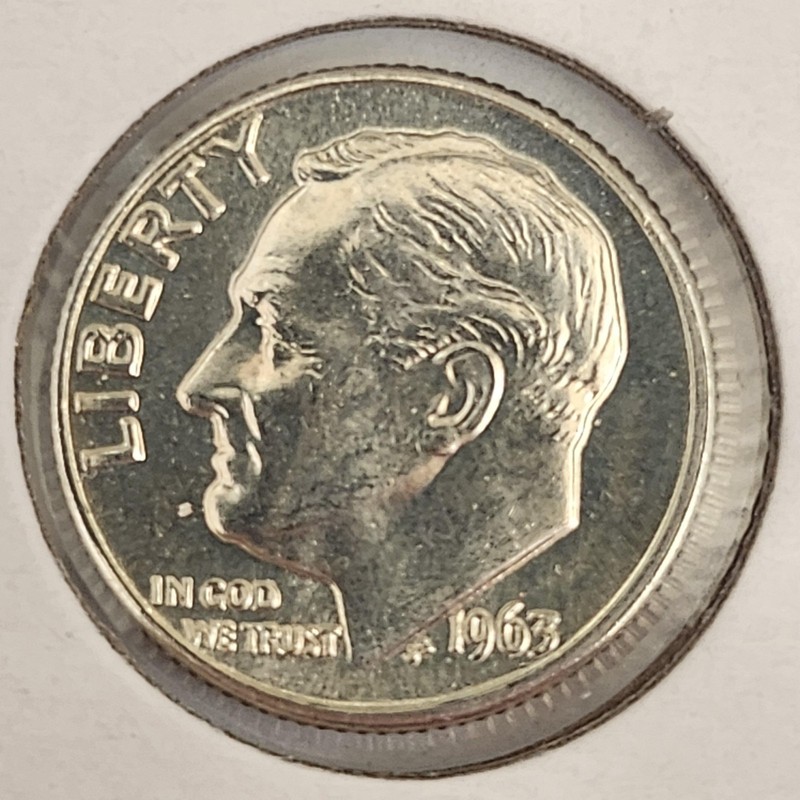 1963-D Roosevelt Silver Dime Coin AU+