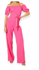 Lilly Pulitzer Jada off the shoulder Pink isle one piece romper jumpsuit size 6