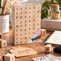 Stempel Buchstabenstempel Stamps 54Tlg Alphabet Holz Scrapbooking DIY Basteln