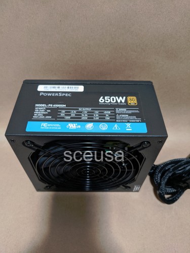 PowerSpec 650W 80+ Gold ATX PC Power Supply 20+4pin, 4+4pin CPU, 4x PCIe Cables - Picture 10 of 11