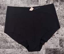 NWT VICTORIA'S SECRET LARGE BLACK RAW EDGE RARE NO SHOW BRIEF PANTIES