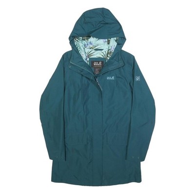 JACK WOLFSKIN Damen Outdoorjacke blau UK 6 Polyester Reißverschluss Kapuze Essential