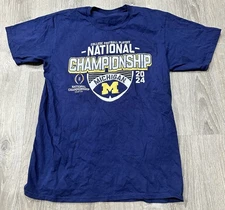 University of Michigan TShirt Men's M Blue Wolverines National Champions Shirt