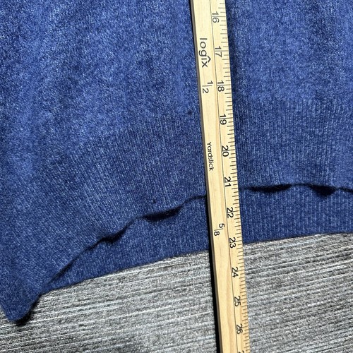 Embassy Row Cashmere Sweater Men's XL Blue V Neck Vintage Hong Kong 80's - Picture 8 of 14